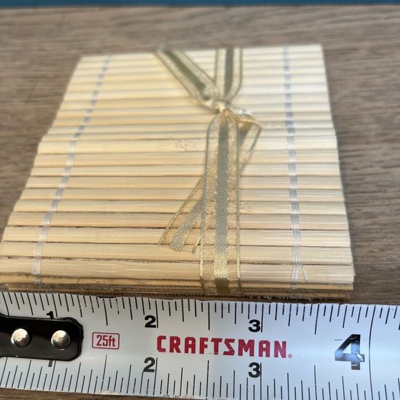 Bamboo Table Mat Drink Coaster Cup Mat  6 Piece Set Ecologically Friendly - Picture 6 of 6